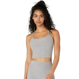 Spacedye Slim Racerback Cropped Tank -- Silver Mist